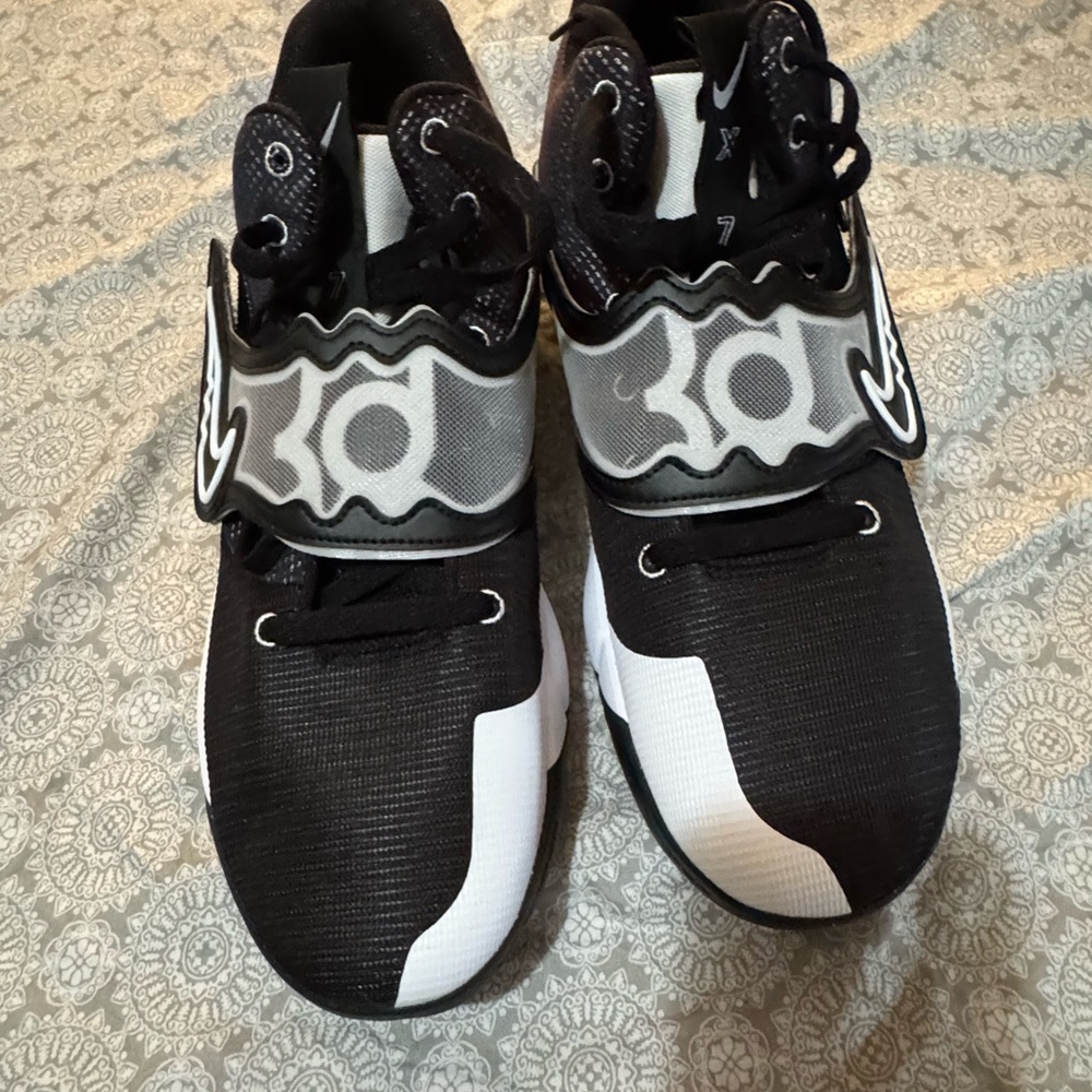 Nike Black and White KD Athletic Shoes